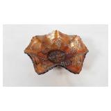 Carnival glass, grape design 7" dish