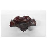 Carnival glass, dark purple 7.5" bowl, edge is