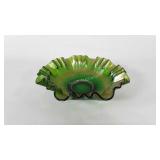 Carnival glass, three in one edge bowl, 9"