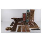 Wooden carved plaques