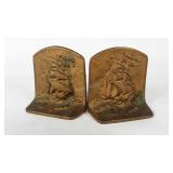 Painted cast iron ship design bookends