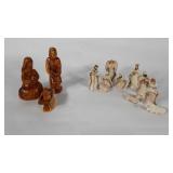 Two nativity scenes,  wood made in Jordan and