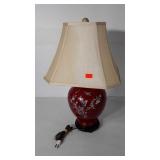 Table lamp with bird inlay design, 24"