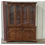 American Drew china cabinet, two pieces. Missing