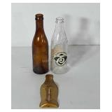 Advertising, two glass coca-cola bottles and