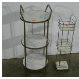 Two three tiered stands, tallest is 27"