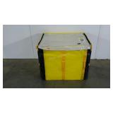 Nylon reinforced plastic storage tote, 28 x 19 x
