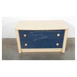 Wooden toy chest with faux drawers, 21x19x36