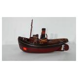 Wooden model boat, 19" with stand