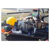 Skid with sled, bouncy ball, light, vacuum