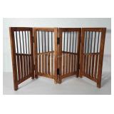 Wooden free standing pet gate, has damage to top