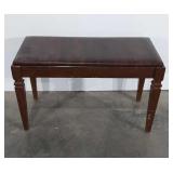 Piano bench with upholstered top and storage,