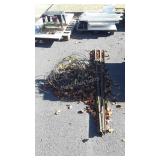 5 Steel Fence Posts 6ft tall, older T Clip types,