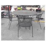5 piece wrought iron patio table and chairs