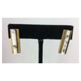 Gold over sterling silver white turquoise bar