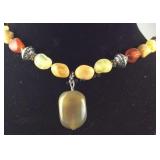 Stone beaded necklace 20in