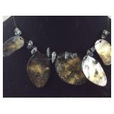 Wire statement necklace 18in