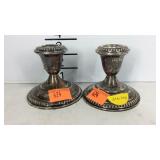 Sterling weighted candle holders