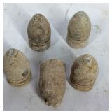 5 confederate "Gardner" Civil War bullets