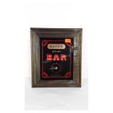 Bar clock, has panel to personalize as shown,