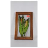 Leaded glass wall decor, does have cracks