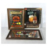 Three advertising mirrors, framed Finlandia Vodka