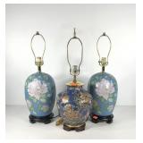 Three Asian inspired table lamps
