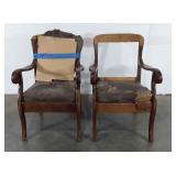 Two wooden chairs, condition as shown