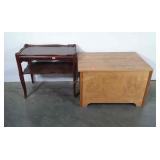 Furniture group, end table and wooden toy box,
