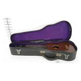 Ukulele with case, wear as shown, needs