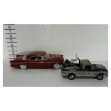 Two die cast vehicles, Chrysler 300B, Chevy