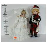 Two porcelain dolls, boy and girl, includes