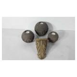 Home decor, includes small wall shelf and three