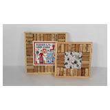 Cork and tile trivets, 9x9 and 10x10