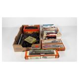 HO train cars, transformer and track