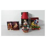 Holiday decor, includes wooden rocking musical in