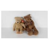Ty plush teddy bears, two with hanger tags, 15"