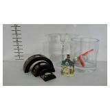 Home decor group, tea lights, candle holders, a