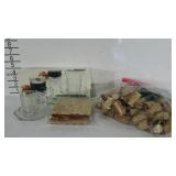 Demitasse service for 4, cloth coasters and corks