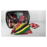 Fabric, tote full of material and quilt squares