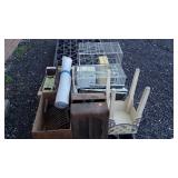Skid lot, tool parts, wall speakers, animal cages