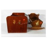 Doll sized wooden crib and craddle, 13x27x16 and