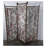 Wooden and cloth floral divider, 57.5" wide,