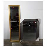 Two mirrors, full length and wall hanging, full