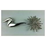 Premier design jewelry, silvertone CZ star brooch