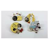 Four C Sanders emblem pins