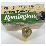 Ammo, 20ga 3 length 1 1/4oz 5 shot, 10 shells