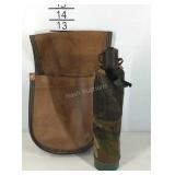 JB leather pouch and a penny