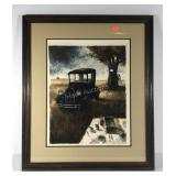 "Picnic" serigraph print by Hinte, signed and