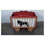 Wooden circus themed toy chest, 24x16x32